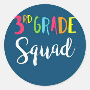 3rd Grade Squad Teacher Student Back To School Classic Round Sticker