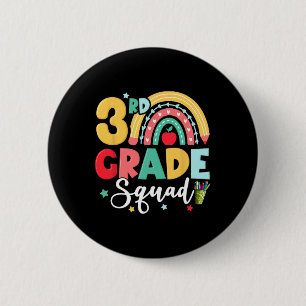 3rd Grade Squad Team Fun Back To School Girls Boys 6 Cm Round Badge