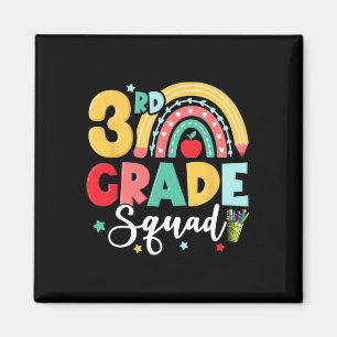 3rd Grade Squad Team Fun Back To School Girls Boys Magnet