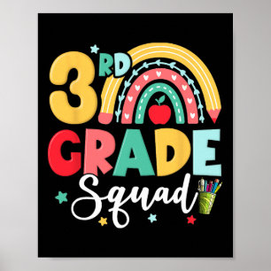 3rd Grade Squad Team Fun Back To School Girls Boys Poster