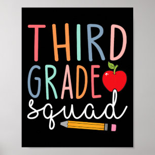 3rd Grade Squad Third Grade Back To School  Poster
