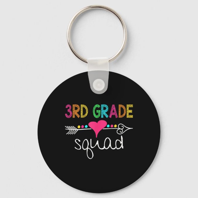 3rd Grade Squad Third Teacher Student Team Back To Key Ring (Front)