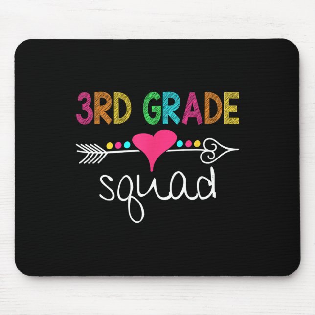 3rd Grade Squad Third Teacher Student Team Back To Mouse Pad (Front)
