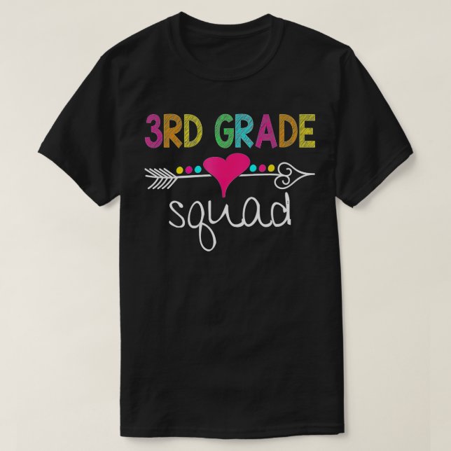 3rd Grade Squad Third Teacher Student Team Back To T-Shirt (Design Front)