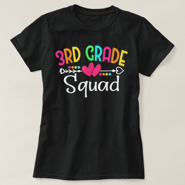 3rd Grade Squad Third Teacher Student Team Back To T-Shirt (Design Front)