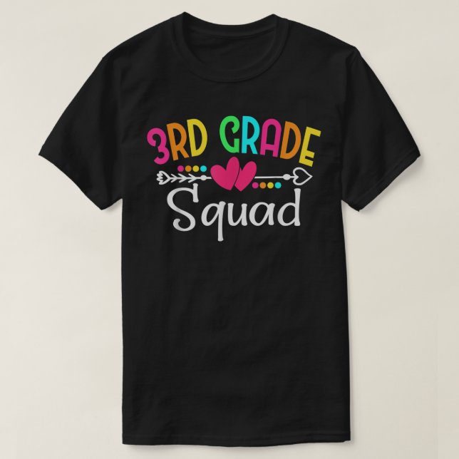3rd Grade Squad Third Teacher Student Team Back To T-Shirt (Design Front)