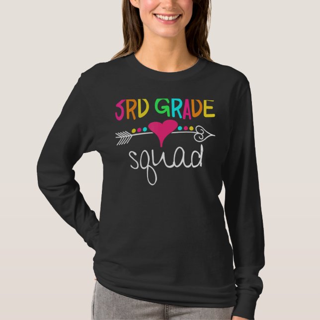 3rd Grade Squad Third Teacher Student Team Back To T-Shirt (Front)