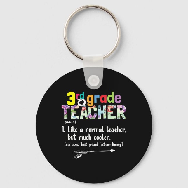 3rd Grade Teacher Back To School Gift 3rd Grade Te Key Ring (Front)