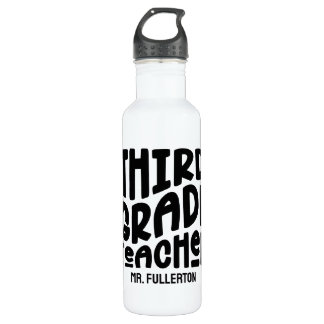 3rd Grade Teacher Black Text Design 710 Ml Water Bottle