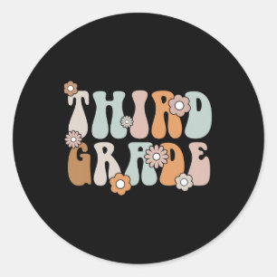 3rd Grade Teacher Boho Flower Back To School  Classic Round Sticker