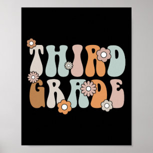 3rd Grade Teacher Boho Flower Back To School  Poster