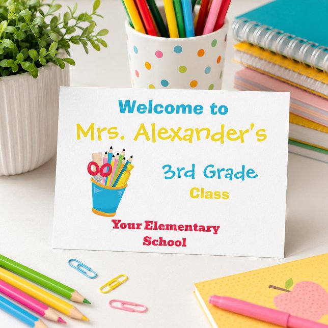 3rd Grade Teacher Classroom Welcome Postcard (Creator Uploaded)