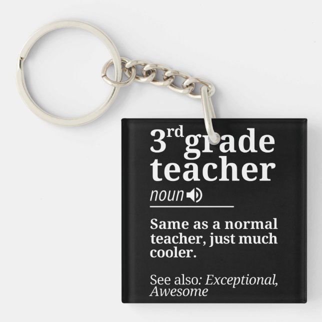 3rd Grade Teacher Funny Third Grade Teachers Gifts Key Ring (Front)