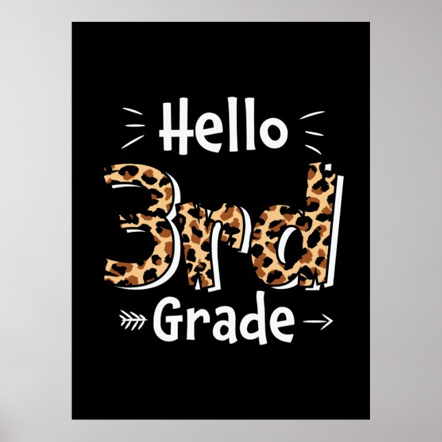 3rd Grade Teacher Hello Third Grade Poster (Front)