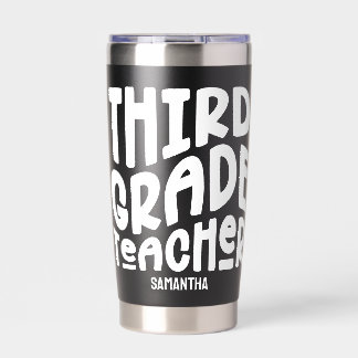 3rd Grade Teacher | Minimalist Text Design Insulated Tumbler