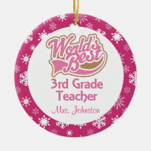 3rd Grade Teacher Personalised Ornament