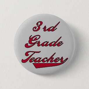3rd Grade Teacher Red Tshirts and Gifts 6 Cm Round Badge