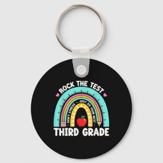 3rd Grade Teacher Rock The Test Day Third Grade Te Key Ring