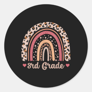 3rd Grade Teacher Third Grade Rainbow Back To Scho Classic Round Sticker