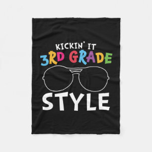 3rd Grade Teacher Third Grade Style Fleece Blanket