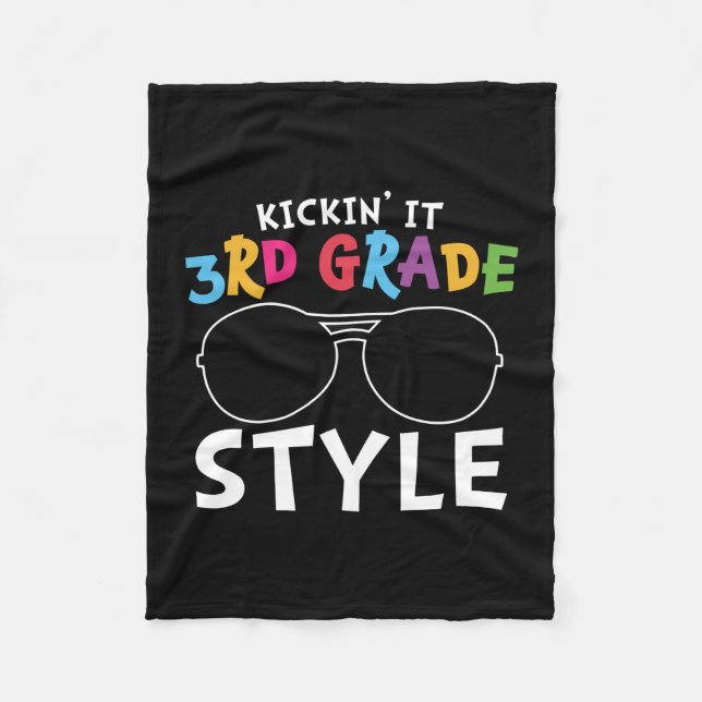 3rd Grade Teacher Third Grade Style Fleece Blanket (Front)