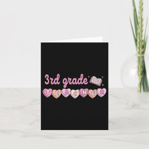 3rd Grade Teacher Valentines Day Retro School Litt Card