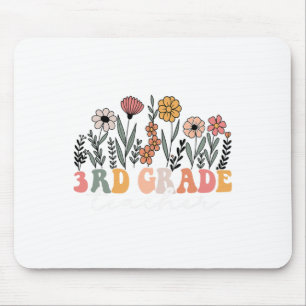 3rd Grade Teacher Wildflower Floral Back To School Mouse Pad