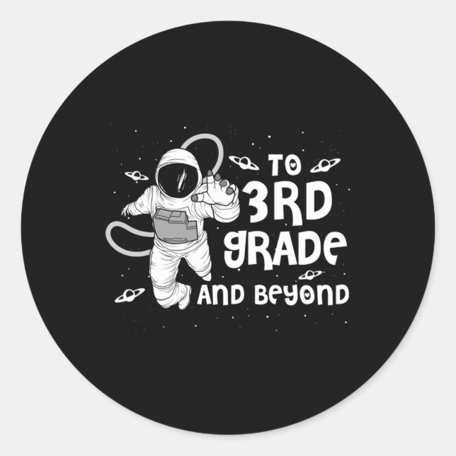 3rd Grade Tee Back To School Spaceman Space Lovers Classic Round Sticker (Front)