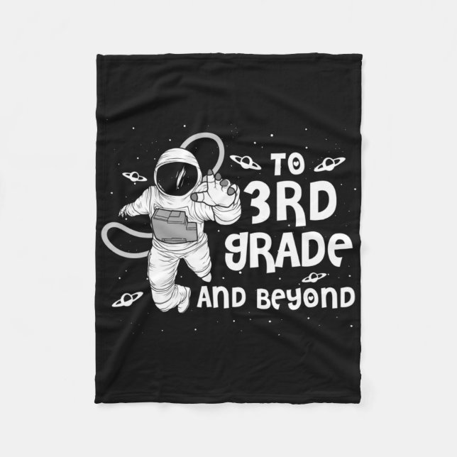 3rd Grade Tee Back To School Spaceman Space Lovers Fleece Blanket (Front)