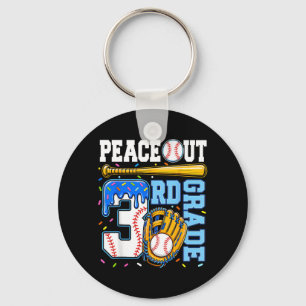 3rd Grade Third Baseball Drip Graduation Last Day Key Ring