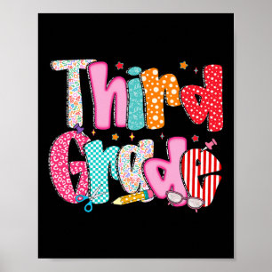 3rd Grade Third Grade Kids Teacher Back To School Poster
