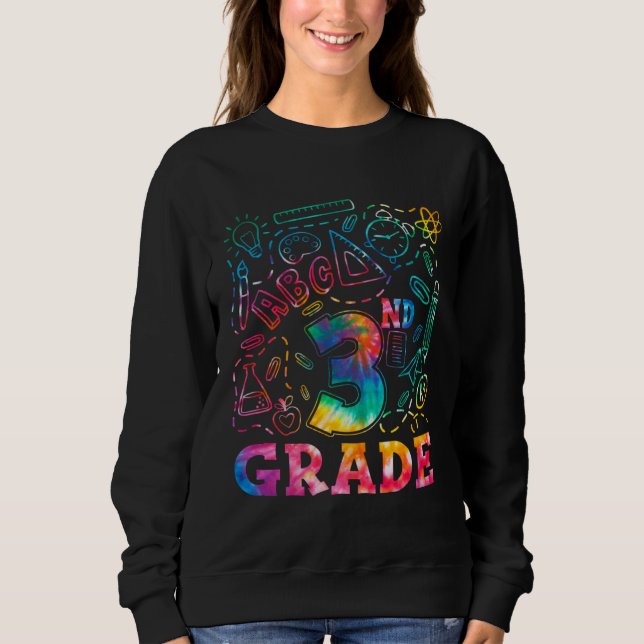 3rd Grade Tide Dye Third Grade Back To School Boys Sweatshirt (Front)