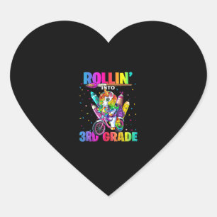 3rd Grade Unicorn Back to School First Day of Scho Heart Sticker