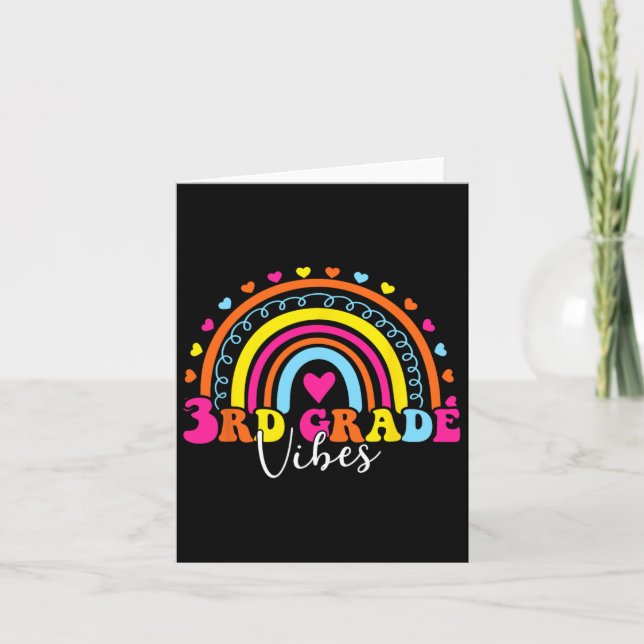 3rd Grade Vibes Back To School Retro 5th Grade Tea Card (Front)