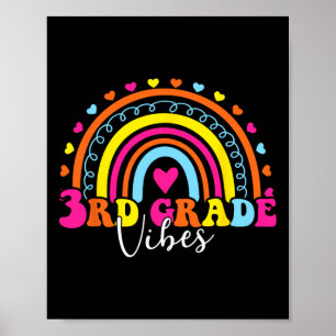 3rd Grade Vibes Back To School Retro 5th Grade Tea Poster