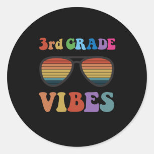 3rd Grade Vibes Classic Round Sticker