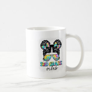 3rd Grade Vibes Messy Hair Bun Girl Ck To School F Coffee Mug