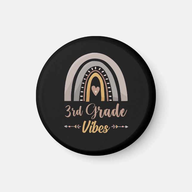 3rd Grade Vibes Rainbow Third Grade Back to School Magnet (Front)
