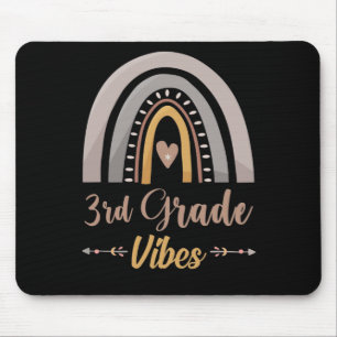 3rd Grade Vibes Rainbow Third Grade Back to School Mouse Pad