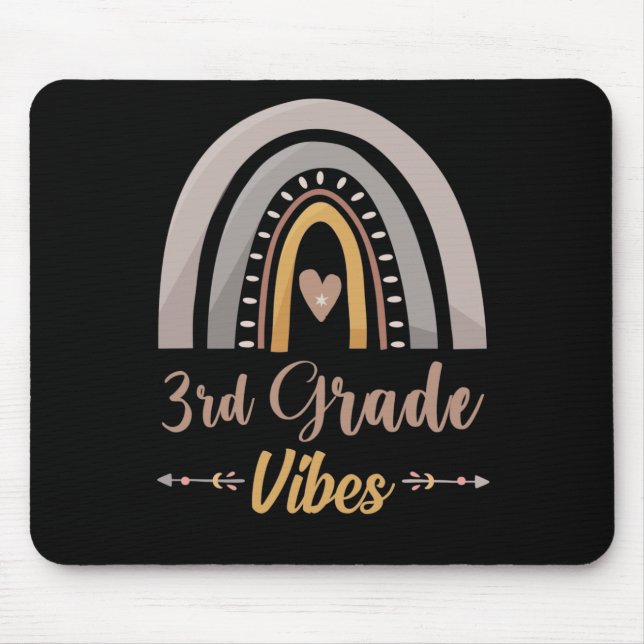 3rd Grade Vibes Rainbow Third Grade Back to School Mouse Pad (Front)
