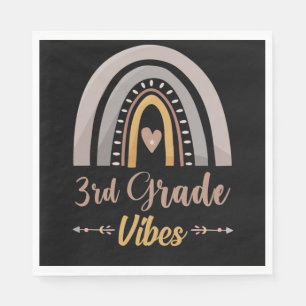 3rd Grade Vibes Rainbow Third Grade Back to School Napkin