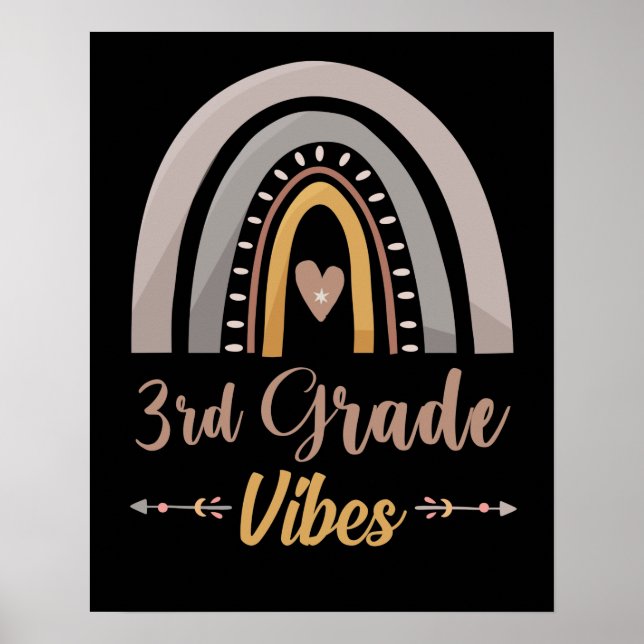 3rd Grade Vibes Rainbow Third Grade Back to School Poster (Front)