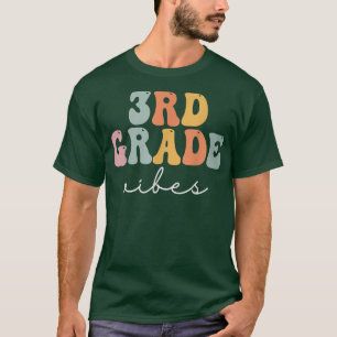 3rd Grade vibes Retro Groovy Women Happy First Day T-Shirt