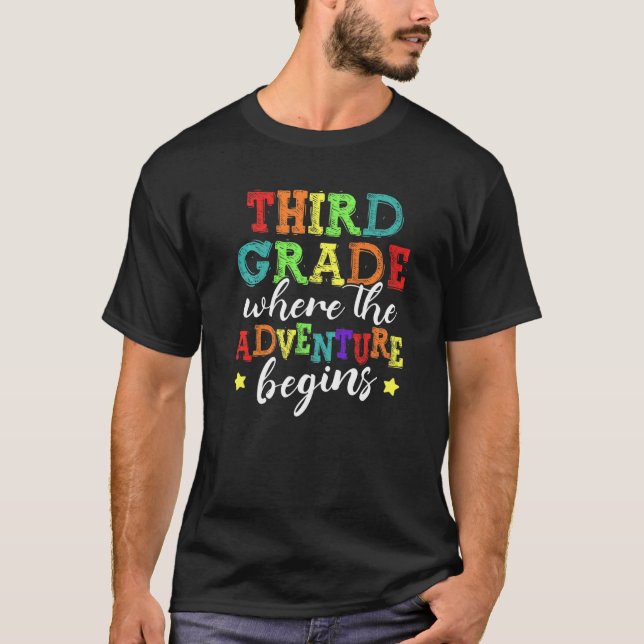 3rd Grade Where The  Adventure Begins Students Tea T-Shirt (Front)