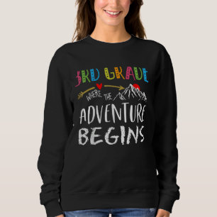 3rd Grade Where The Adventure Begins Teacher back  Sweatshirt