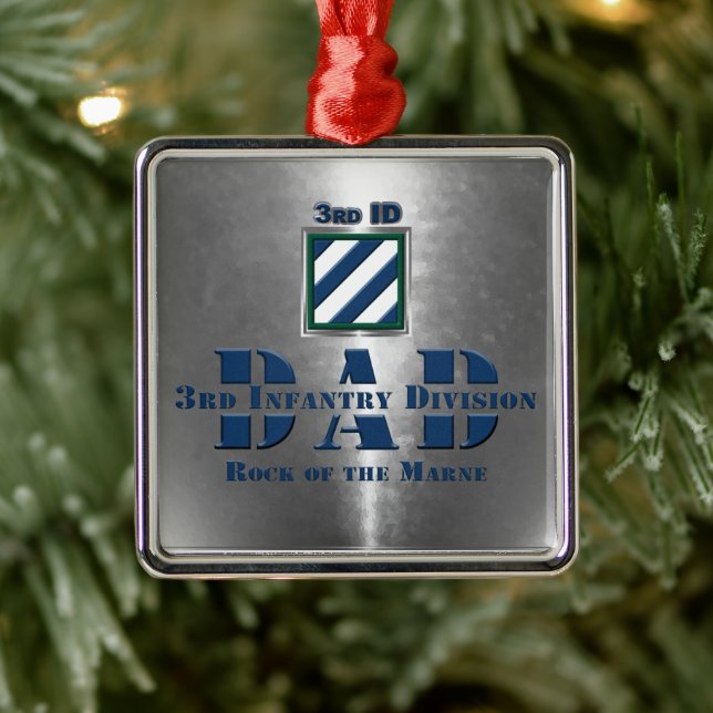 3rd ID Infantry Division DAD Christmas Metal Ornament (Tree)