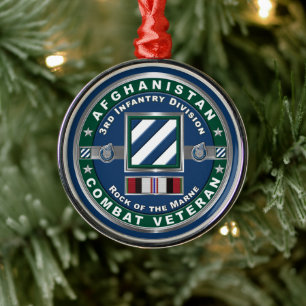 3rd Infantry Division Afghanistan Veteran Metal Ornament