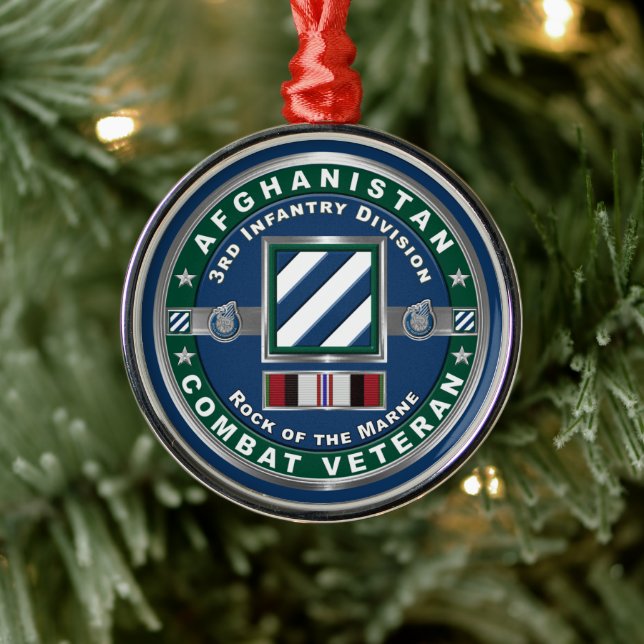 3rd Infantry Division Afghanistan Veteran Metal Ornament (Tree)