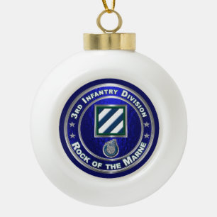 3rd Infantry Division   Ceramic Ball Christmas Ornament