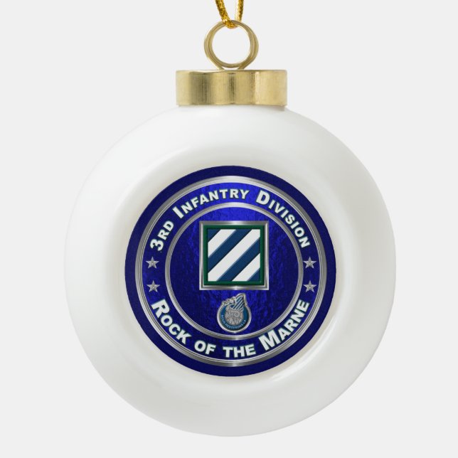 3rd Infantry Division   Ceramic Ball Christmas Ornament (Front)